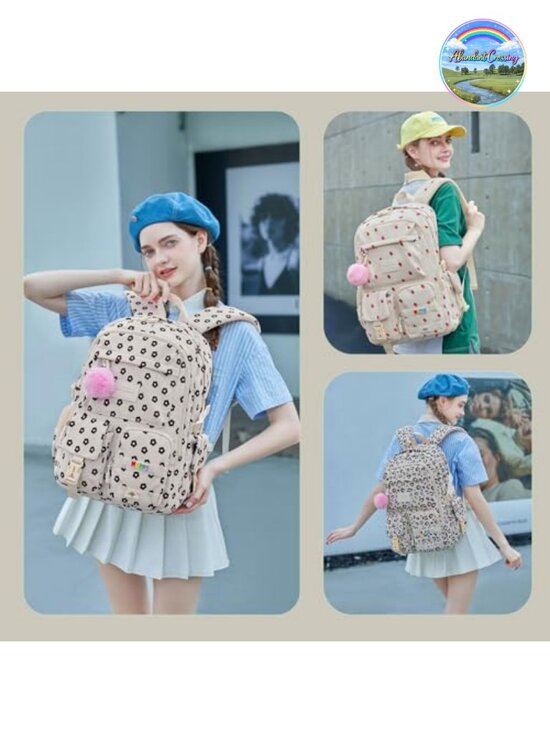 Large Capacity Corduroy Laptop Backpack for School Girls Teen